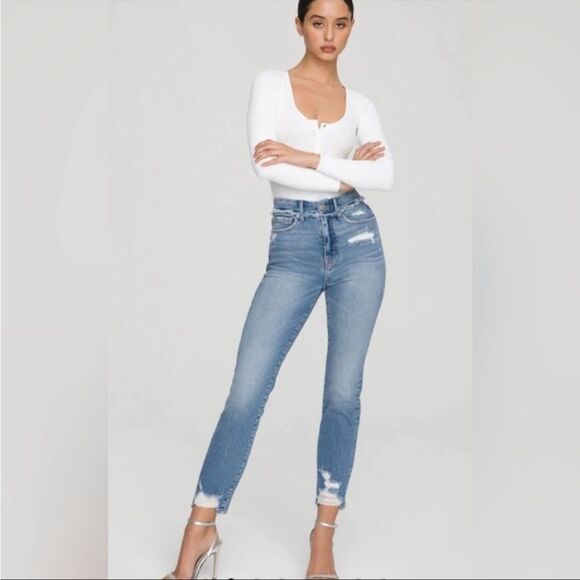 Good American Denim - NWT good American good‎ legs straight 6/28 in blue 618